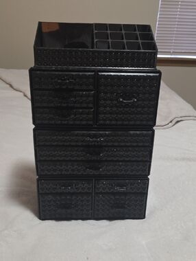💫Black Modular Makeup and Jewelry Organizer - Stackable Drawer Storage